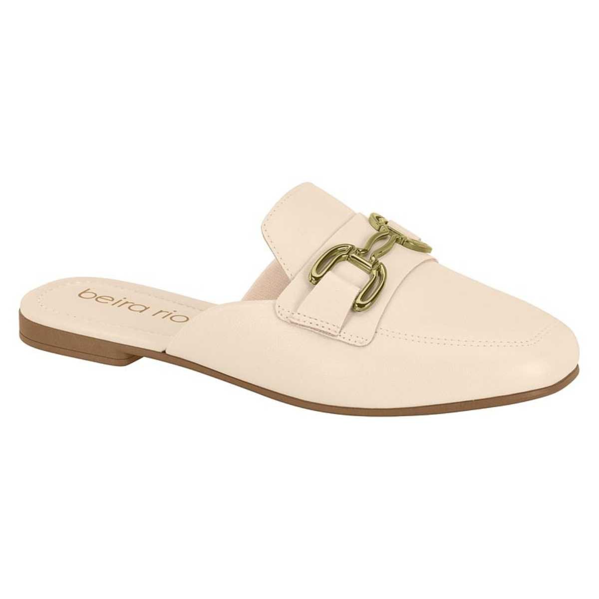 Mule Feminino Beira Rio Confortável Fivela 4323.100 Bege 1