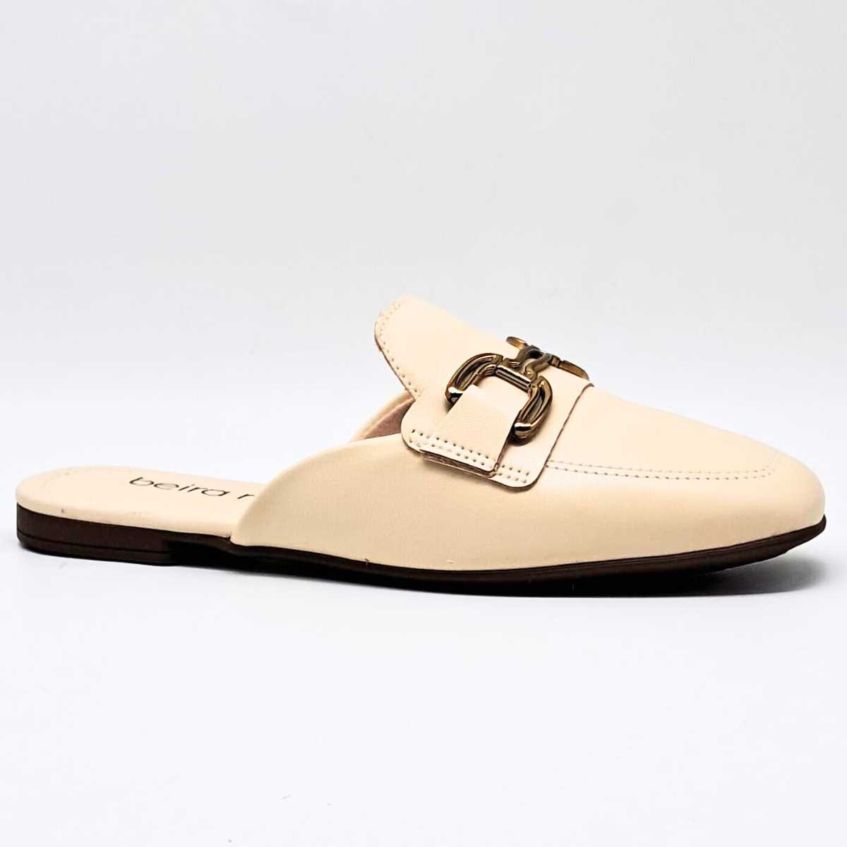 Mule Feminino Beira Rio Confortável Fivela 4323.100 Bege 2