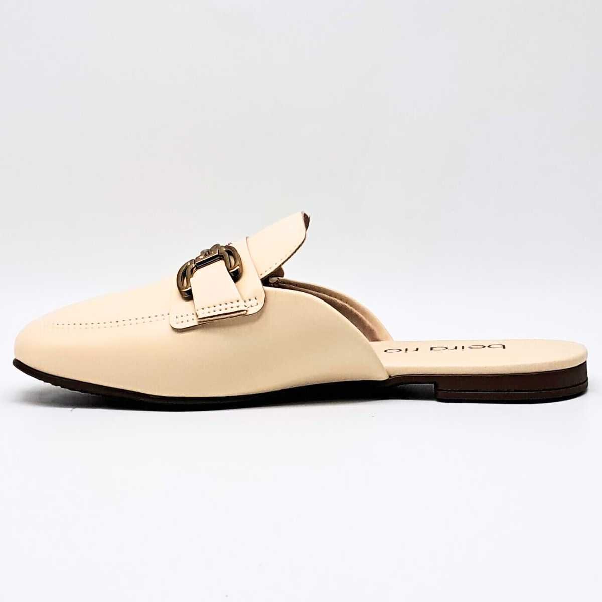 Mule Feminino Beira Rio Confortável Fivela 4323.100 Bege 3