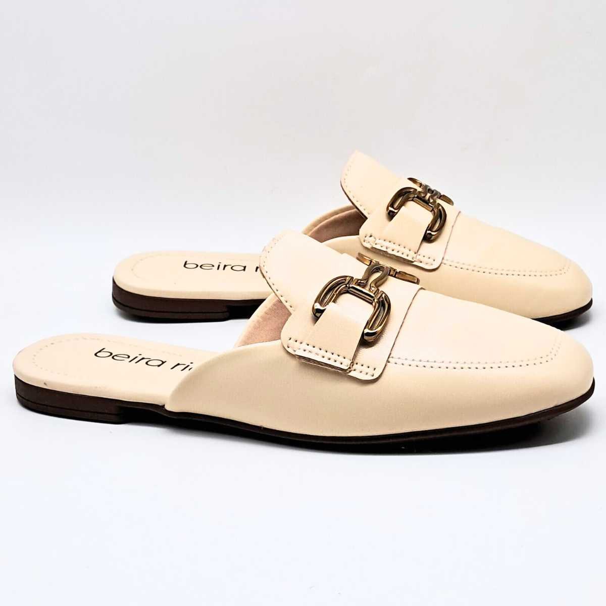 Mule Feminino Beira Rio Confortável Fivela 4323.100 Bege 4