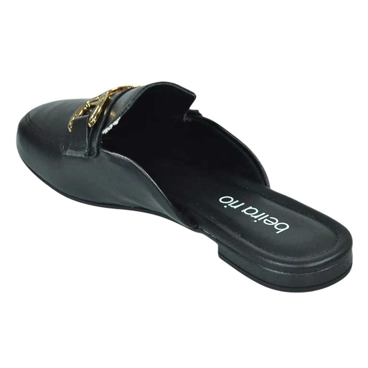 Mule Feminino Beira Rio Confortável Fivela 4323.100 Preto 3