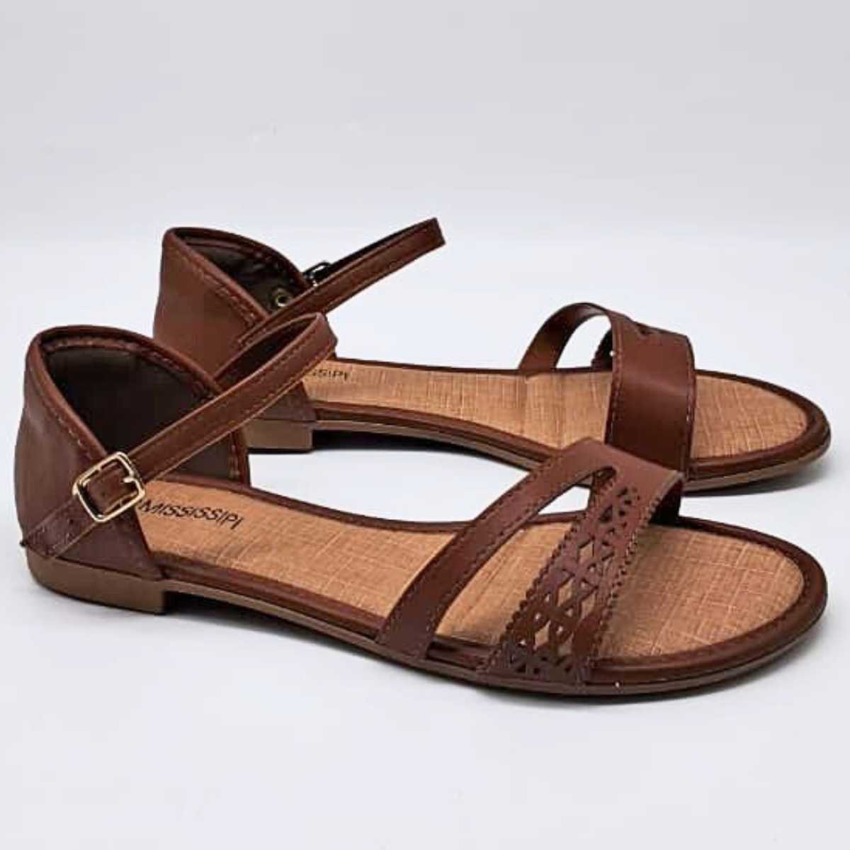 Sandália Feminina Mississipi Estilo Conforto Leve Mf972 Marrom 3