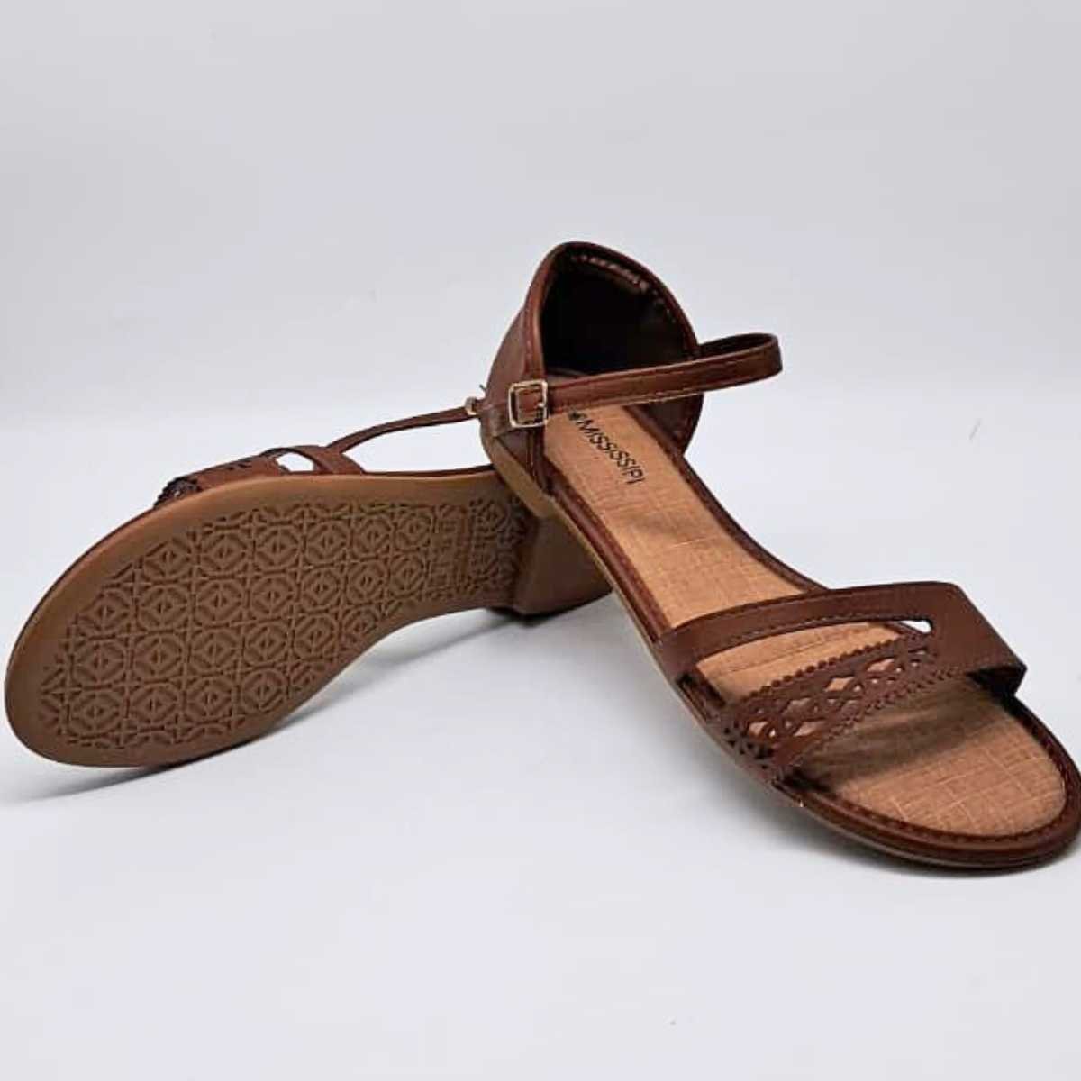 Sandália Feminina Mississipi Estilo Conforto Leve Mf972 Marrom 5