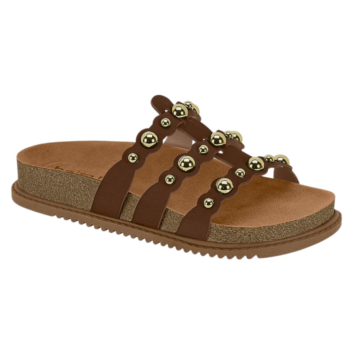 Sandália Feminina Beira Rio Papete Spikes 3 Tiras 8523.113