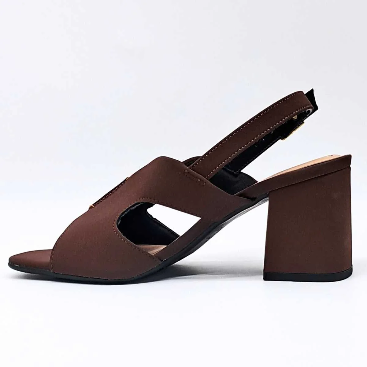 Sandália Salto Bloco Feminino Beira Rio Slingback 8436.238 Bege 3
