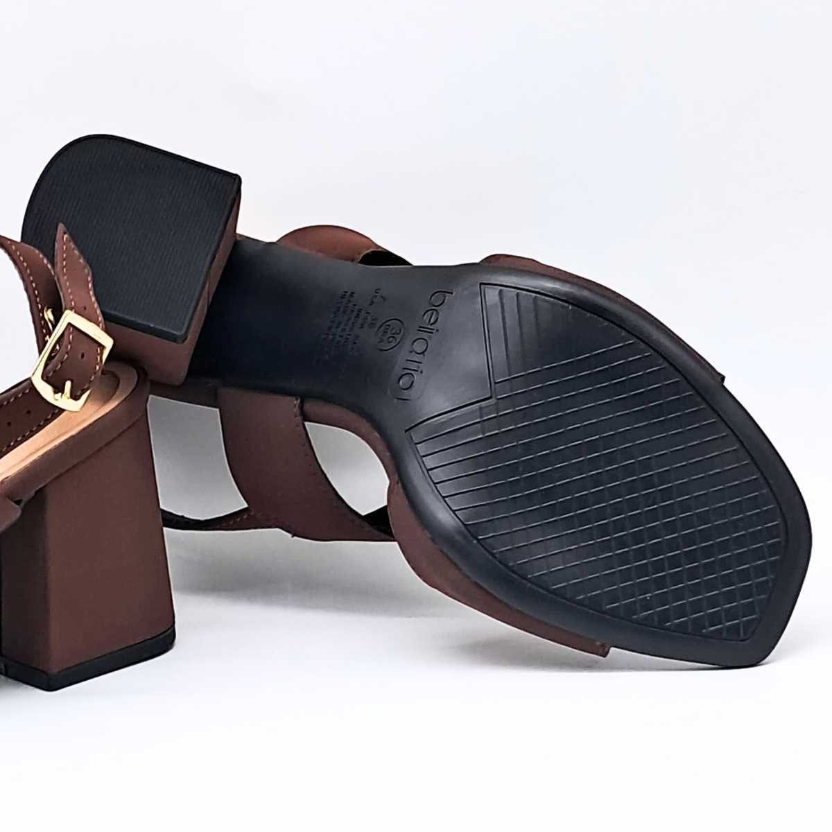 Sandália Salto Bloco Feminino Beira Rio Slingback 8436.238 Bege 9