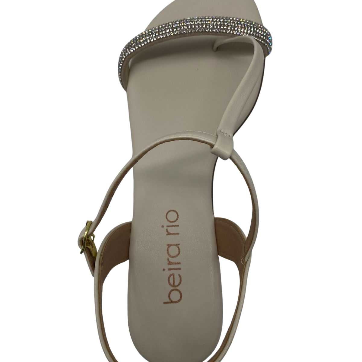 Sandália Feminina Beira Rio Rasteira Elegante Stras 8384.768 Branco 6