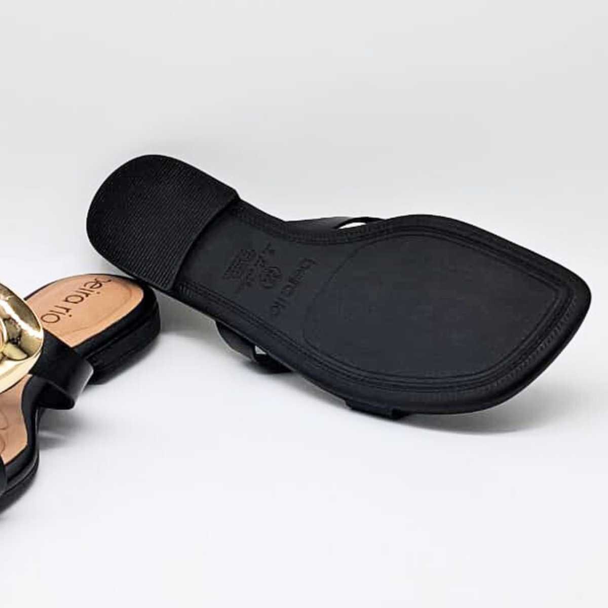 Chinelo Rasteira Feminina Beira Rio Estilosa e Confortáve 8560.101 Preto 5