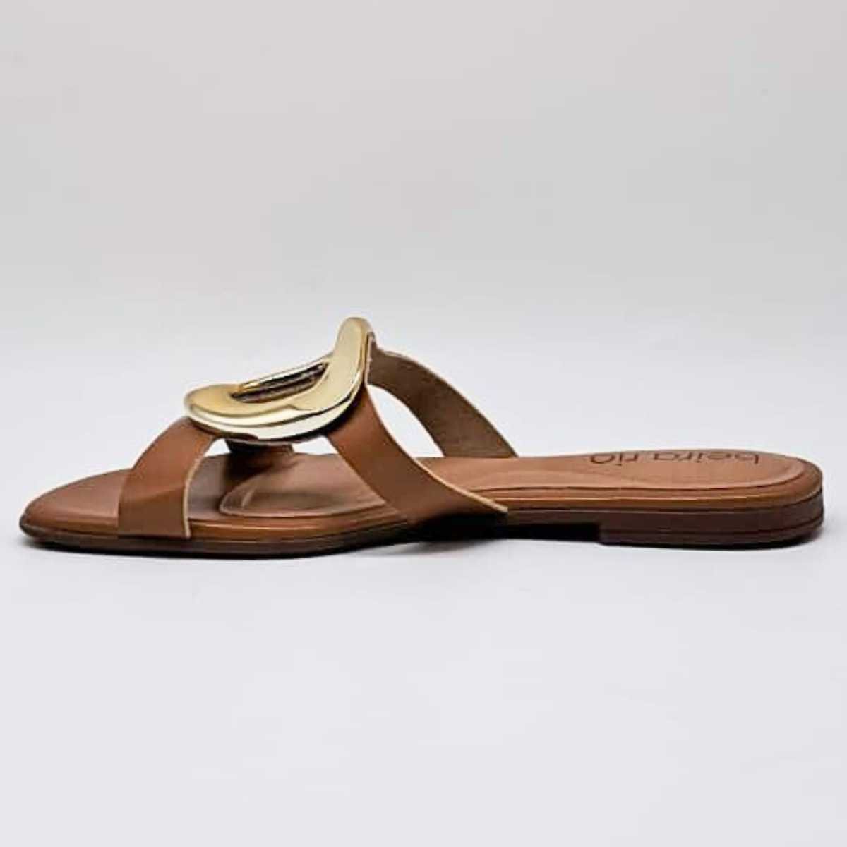 Chinelo Rasteira Feminina Beira Rio Estilosa e Confortáve 8560.101 Marrom 2