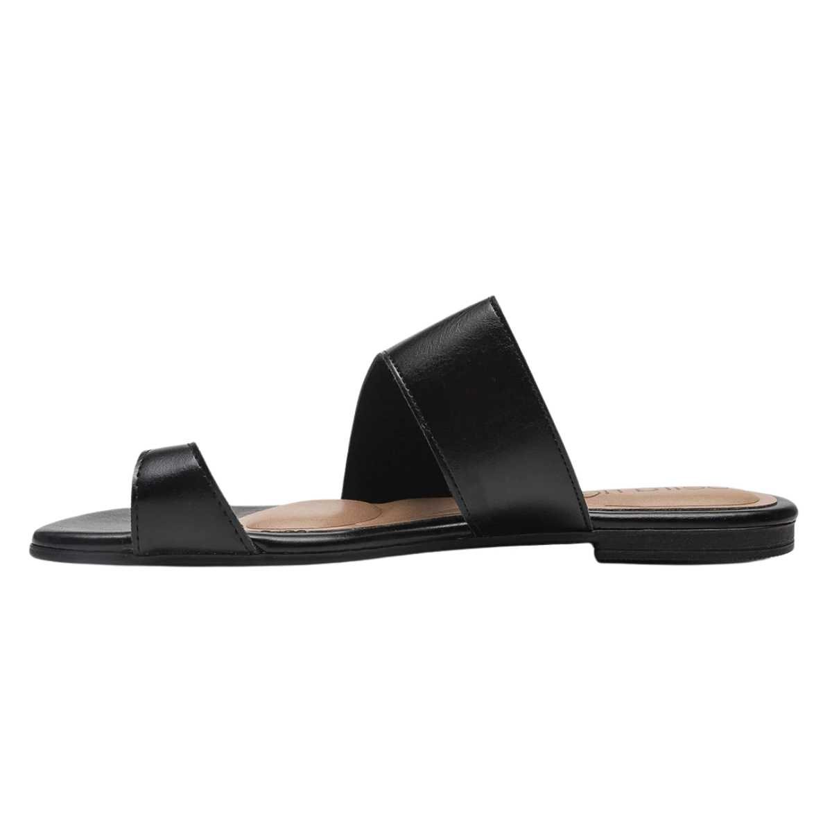 Tamanco Beira Rio Rasteira Casual Tira Largo Dedo 8560.102 Preto 3