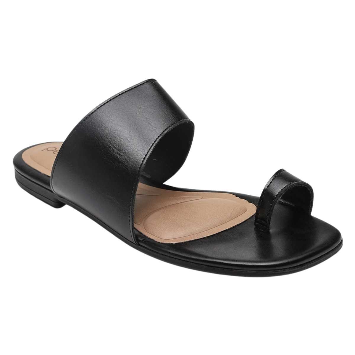 Tamanco Beira Rio Rasteira Casual Tira Largo Dedo 8560.102 Preto 4