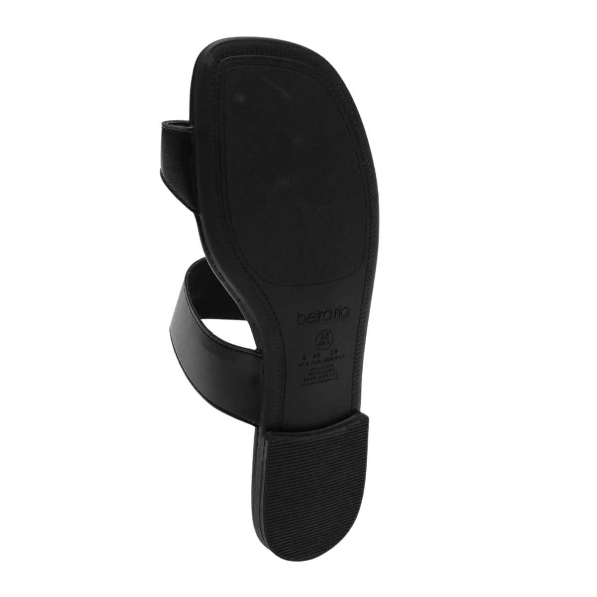 Tamanco Beira Rio Rasteira Casual Tira Largo Dedo 8560.102 Preto 5