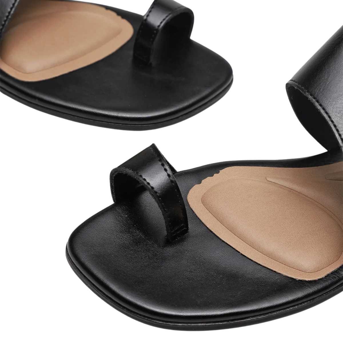 Tamanco Beira Rio Rasteira Casual Tira Largo Dedo 8560.102 Preto 6