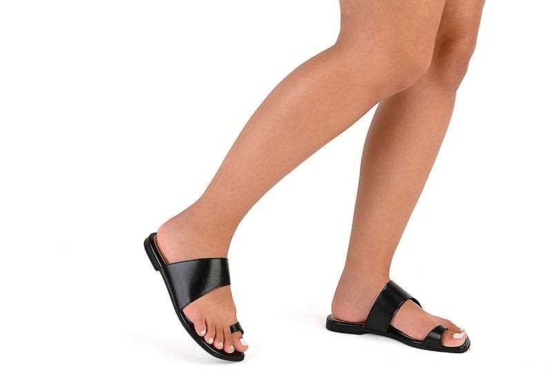 Tamanco Beira Rio Rasteira Casual Tira Largo Dedo 8560.102 Preto 8