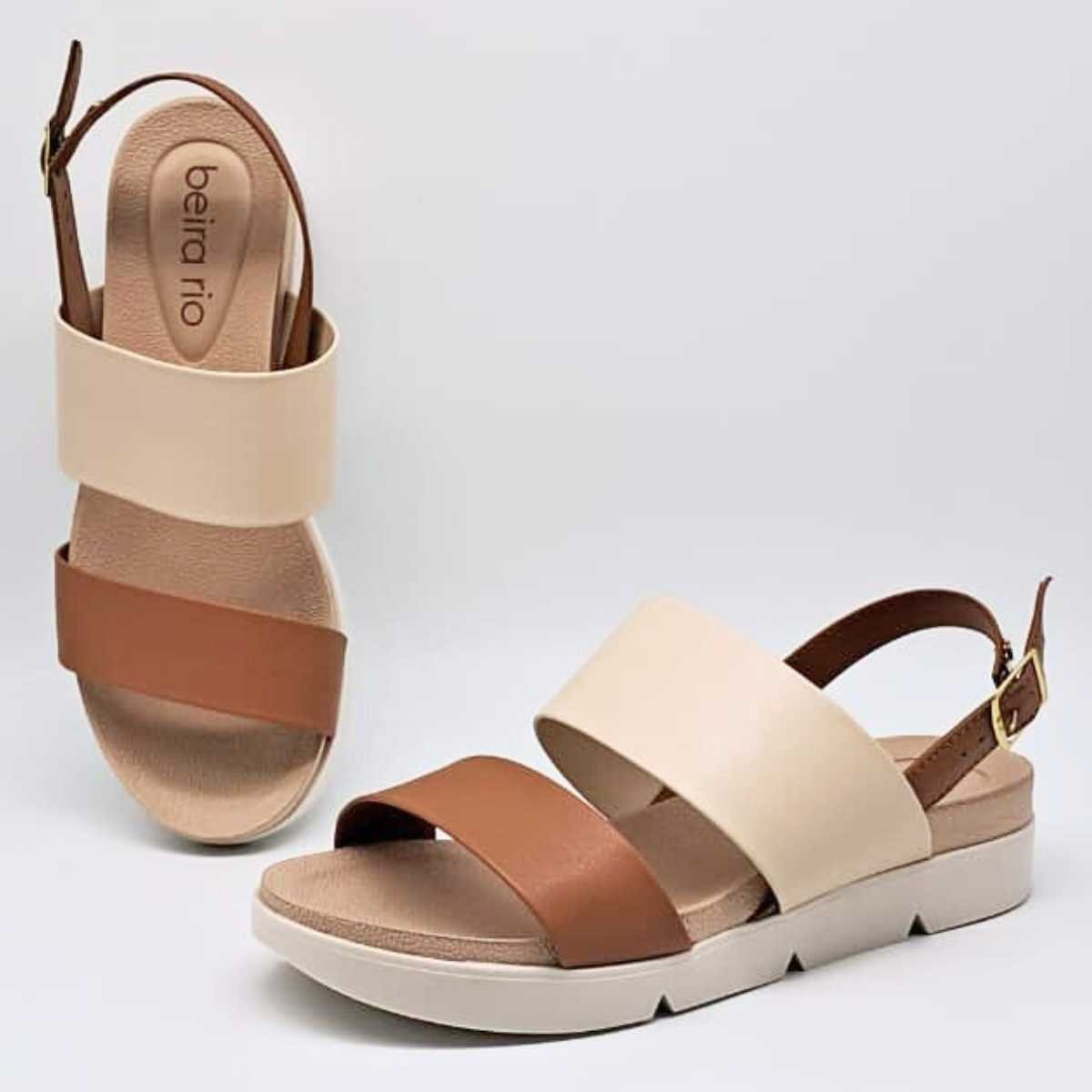 Sandália Feminina Beira Rio Estilo Conforto Casual 8387.542 Bege 4