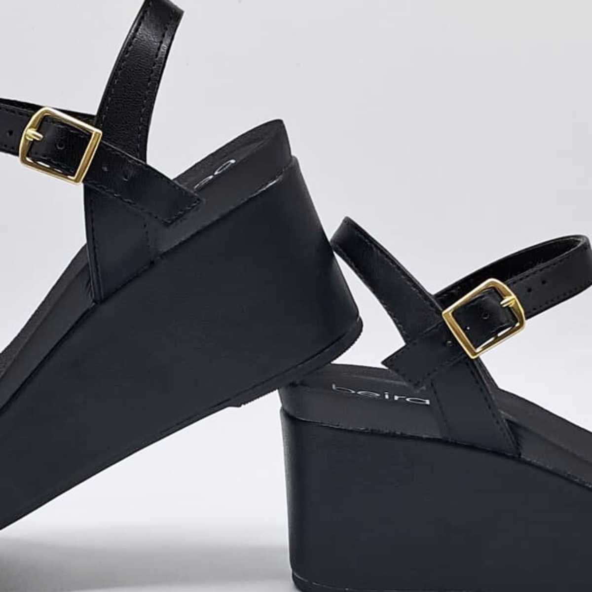 Sandália Feminino Beira Rio Anabela Confy Leve 8407.135 Preto 7