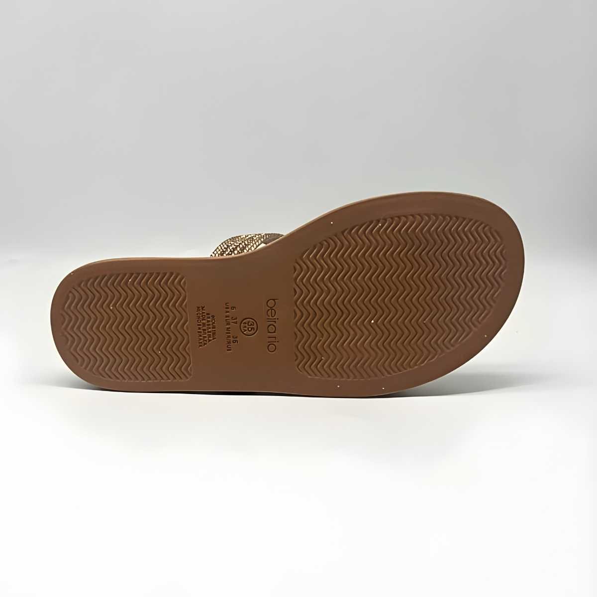 Sandália Feminina Beira Rio Rasteirinha Strass Confy 8488.122 Dourado 6