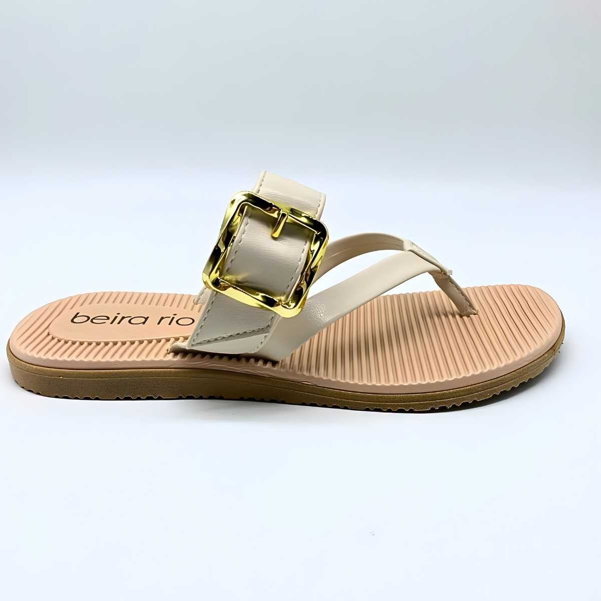 Sandália Feminina Beira Rio Rasteirinha Estilo Conforto 8395.234 Branco 2