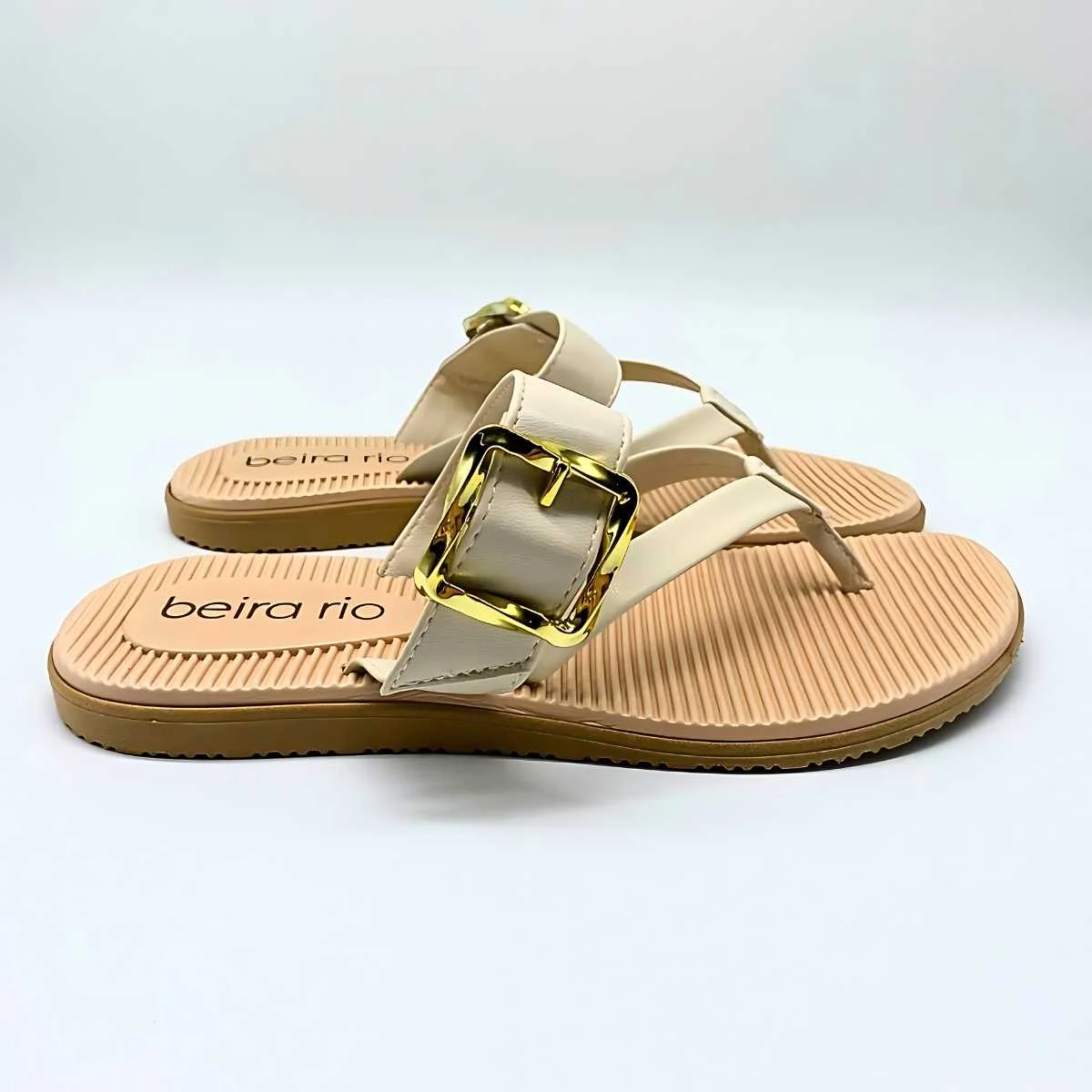 Sandália Feminina Beira Rio Rasteirinha Estilo Conforto 8395.234 Branco 4