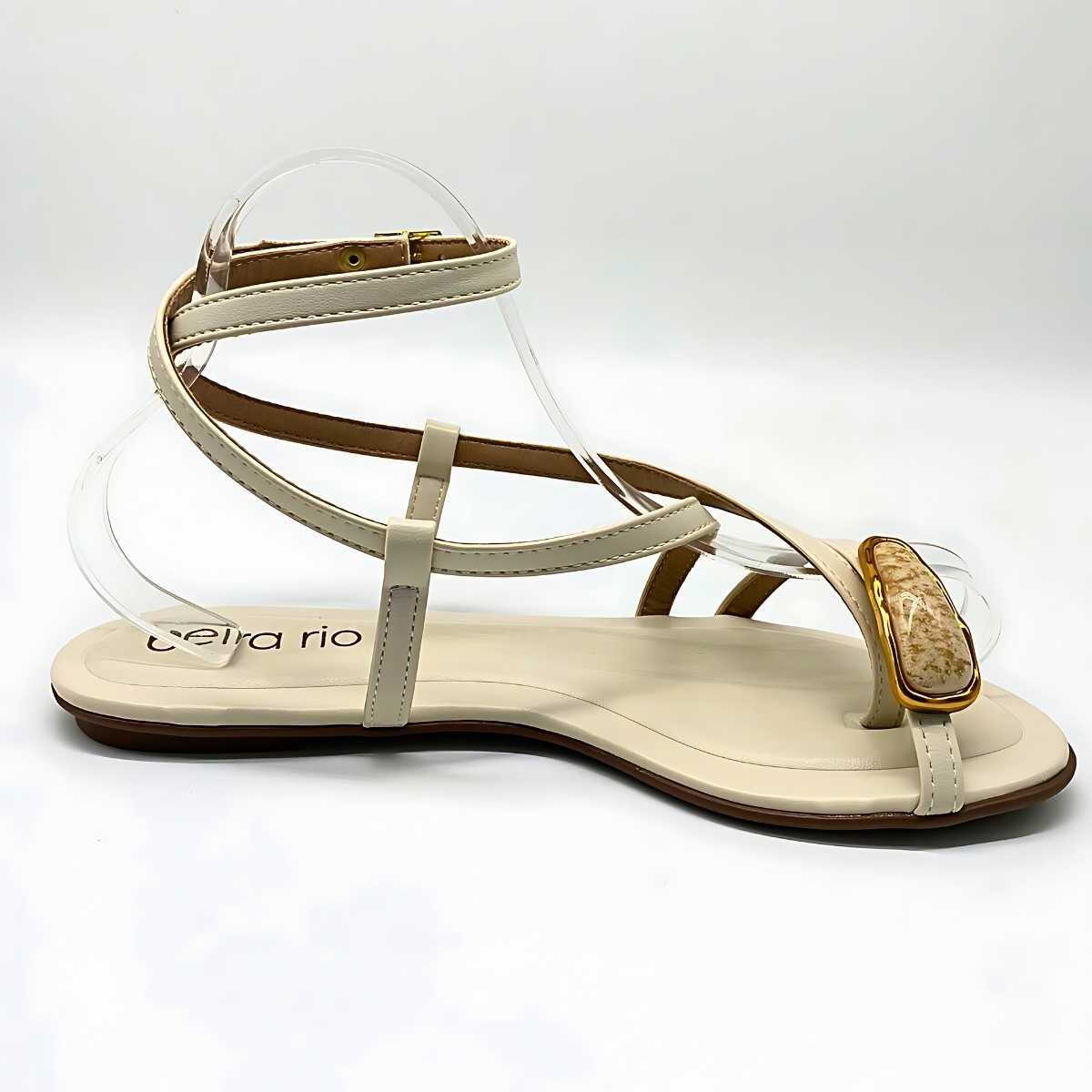 Sandália Feminina Beira Rio Rasteirinha Estilo Conforto 8367.875 Bege 1