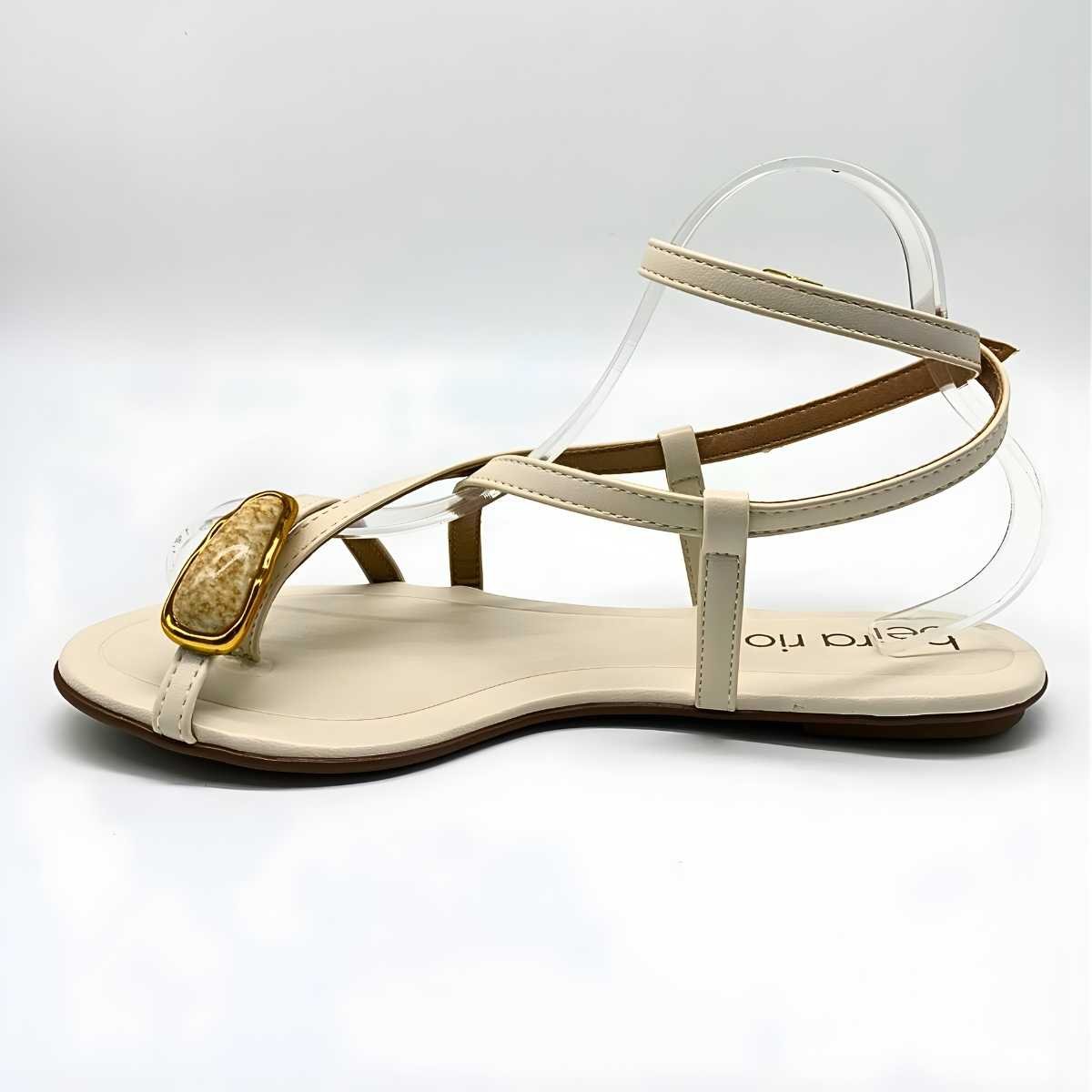 Sandália Feminina Beira Rio Rasteirinha Estilo Conforto 8367.875 Bege 2