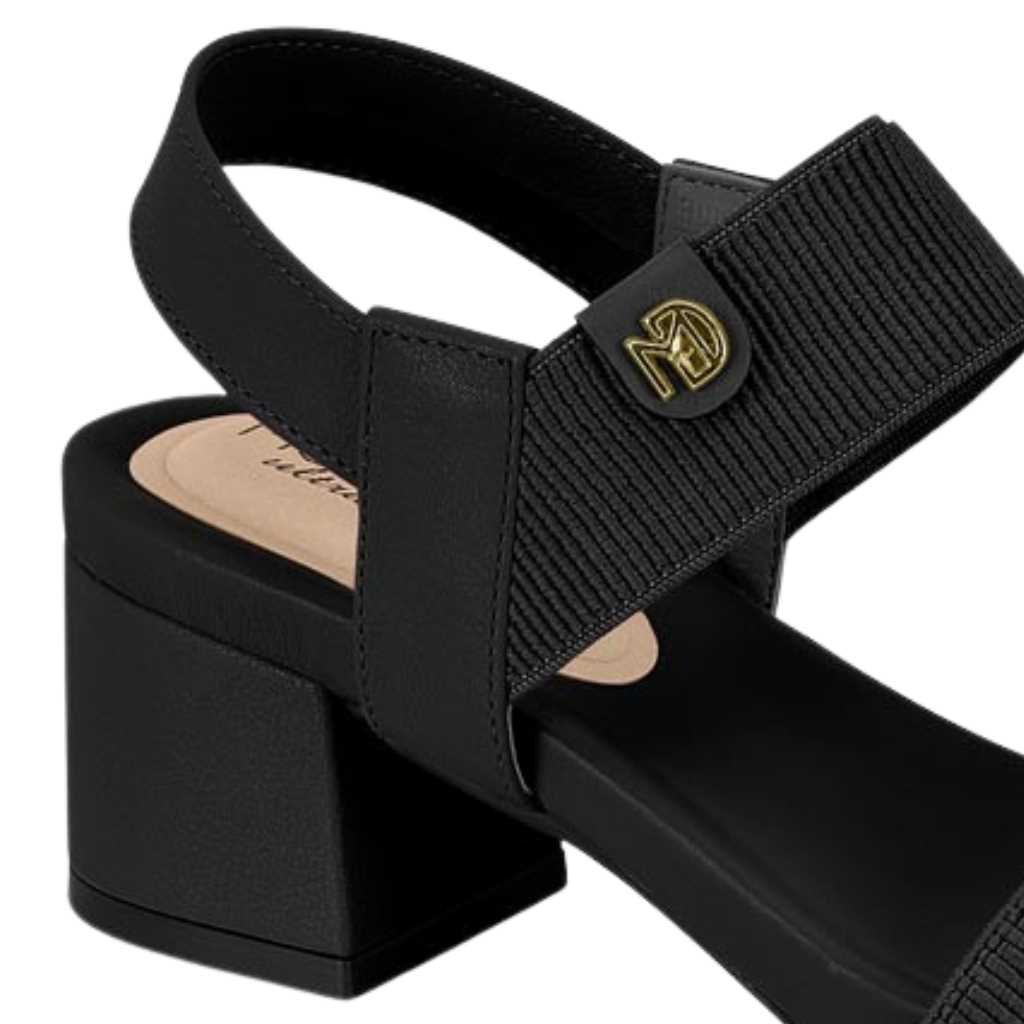 Sandália Modare Salto Bloco Calce Facil Elástico 7187.100 Preto 2