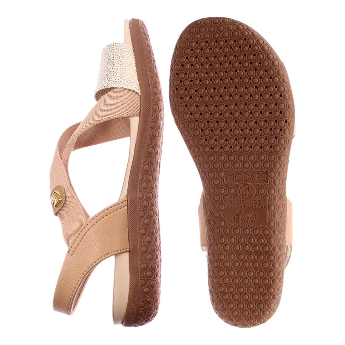 Sandália Feminina Modare Confortável Anatômica Leve 7125.249 Bege 6