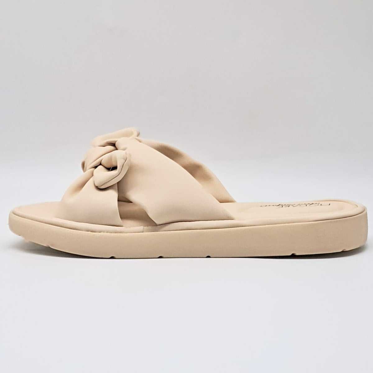 Sandália Feminina Modare Rasteira Flatform Conforto Slide 7208.101 Bege 3