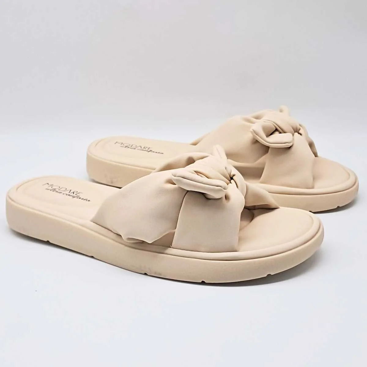 Sandália Feminina Modare Rasteira Flatform Conforto Slide 7208.101 Bege 4