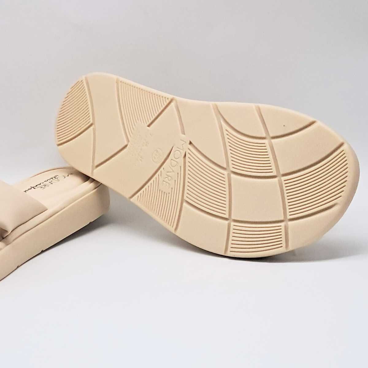 Sandália Feminina Modare Rasteira Flatform Conforto Slide 7208.101 Bege 7