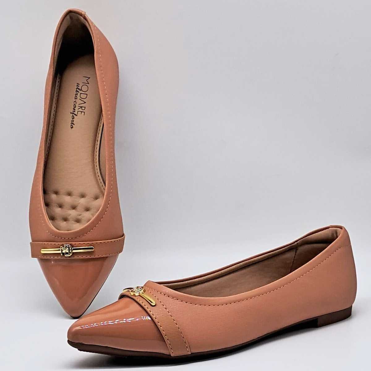 Sapatilha Feminino Modare Ultraconforto Bico Fino 7334.244 Bege 5