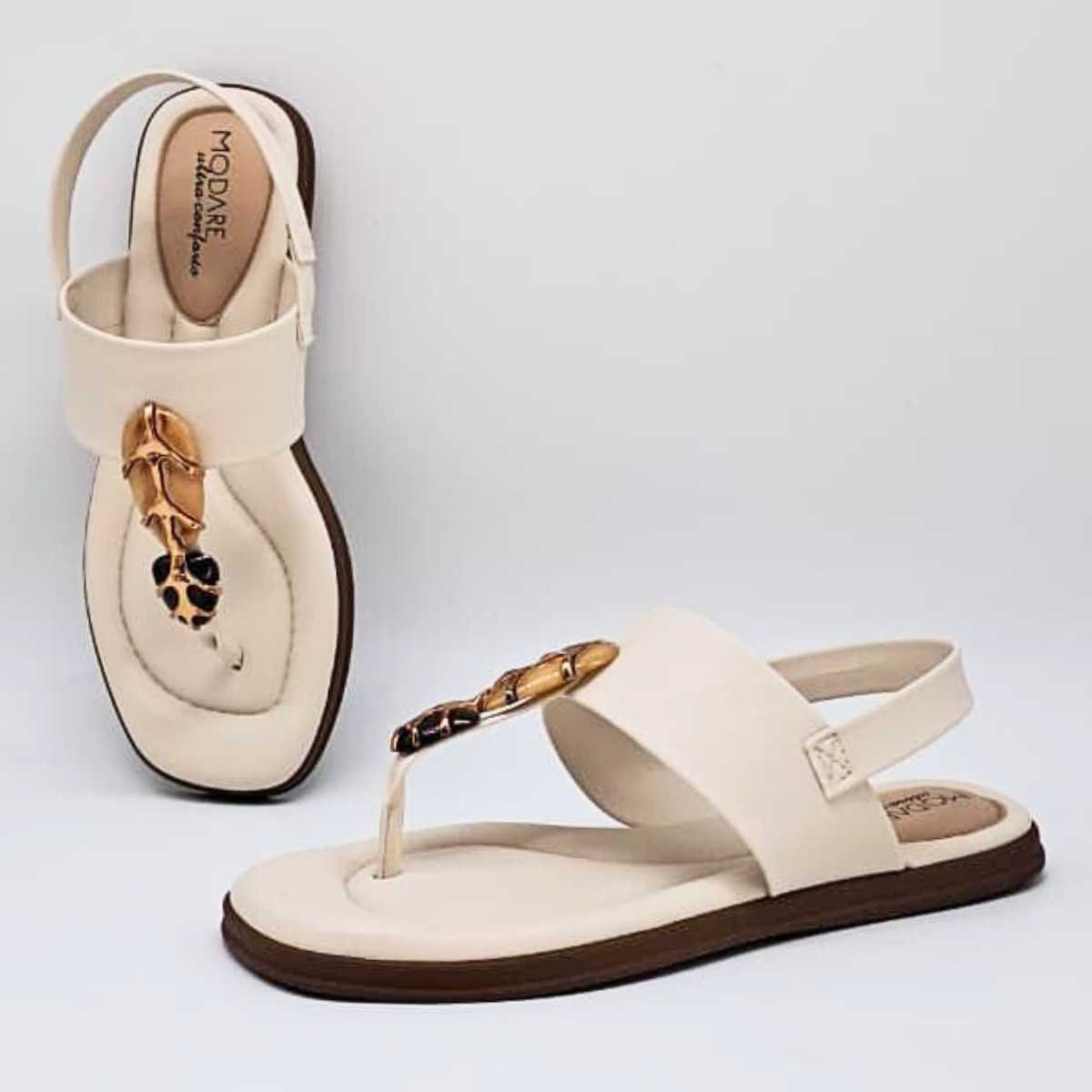 Sandália Feminina Modare Rasteira Casual Ortopédica 7212.103 Branco 3