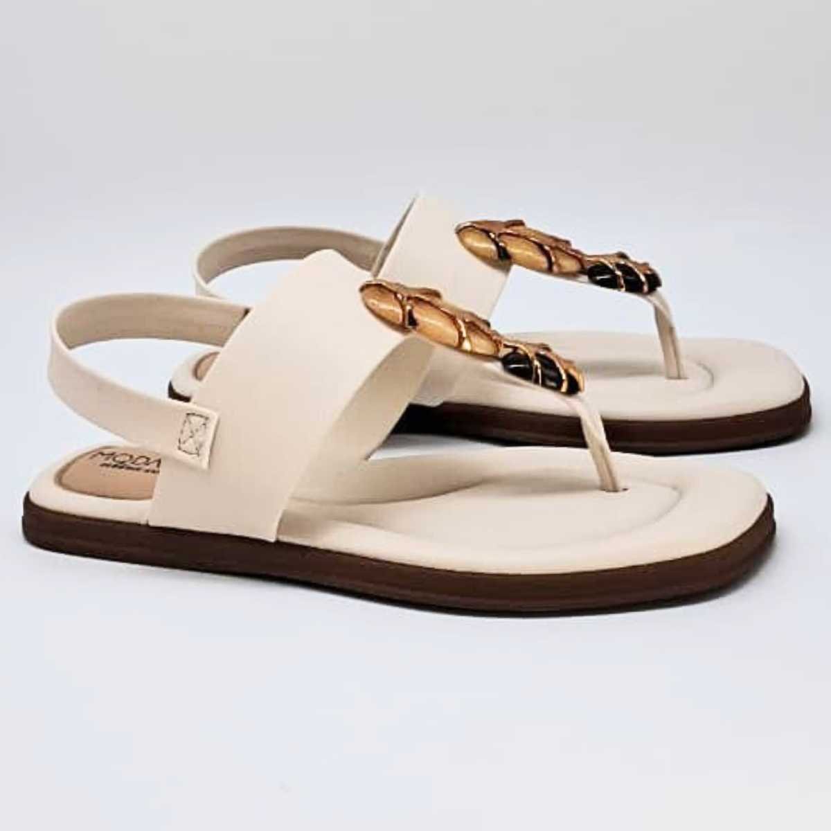 Sandália Feminina Modare Rasteira Casual Ortopédica 7212.103 Branco 5