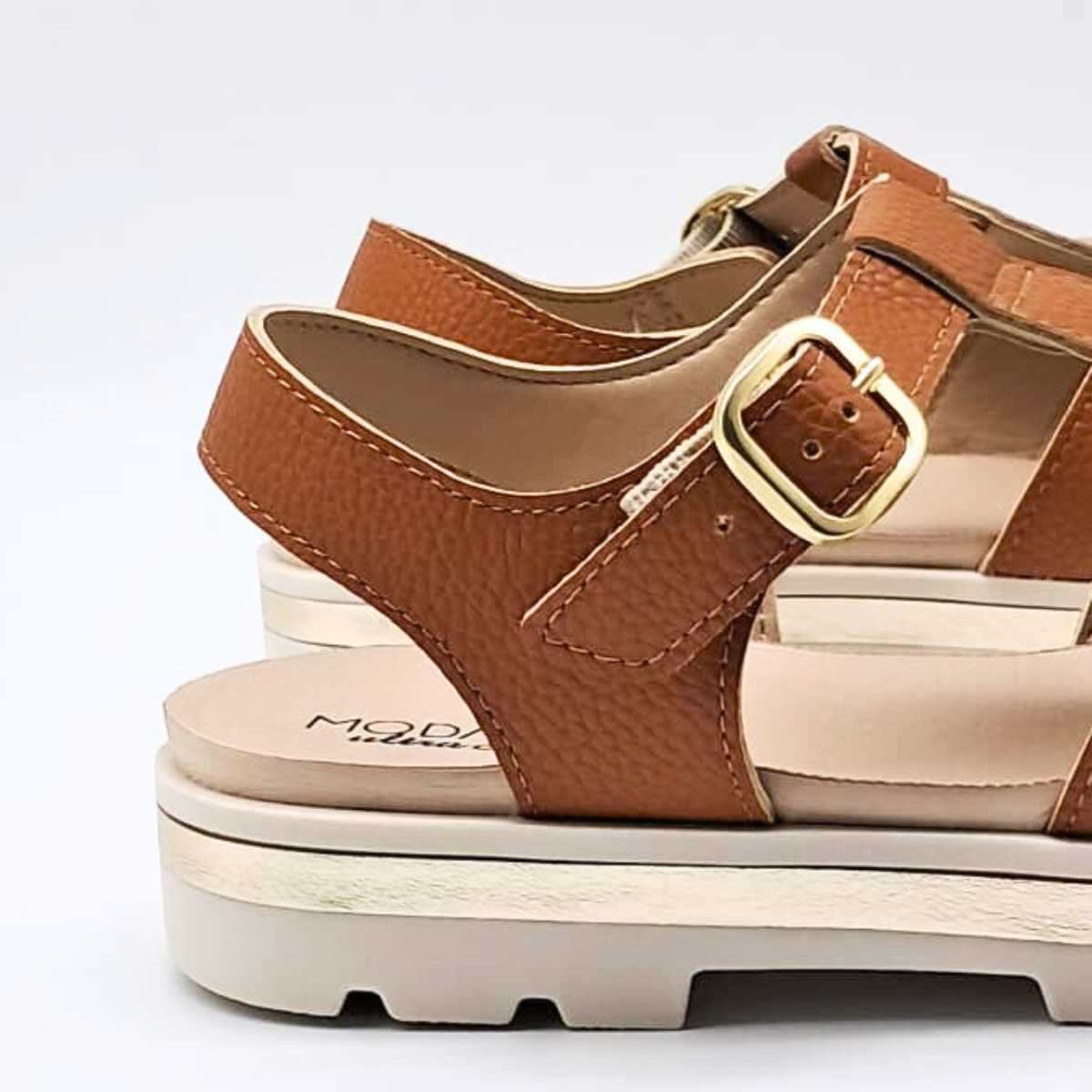Sandália Feminina Modare Conforto Casual Leve 7132.256 Marrom 5