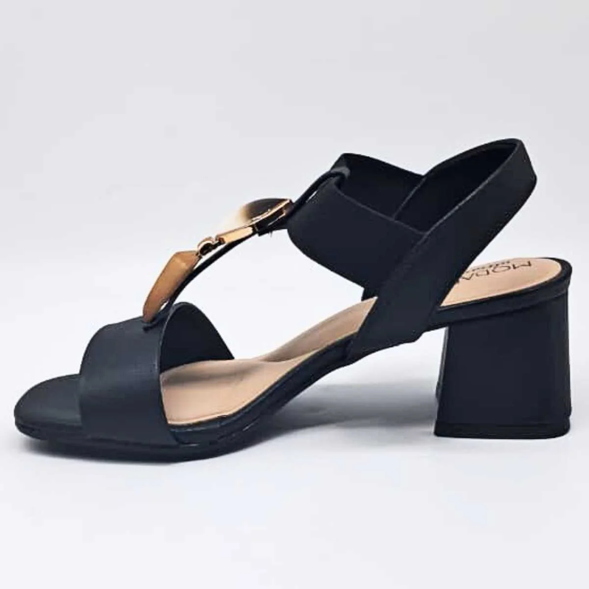 Sandália Feminina Modare Salto Quadrado Elástico 7172.113 Preto 2