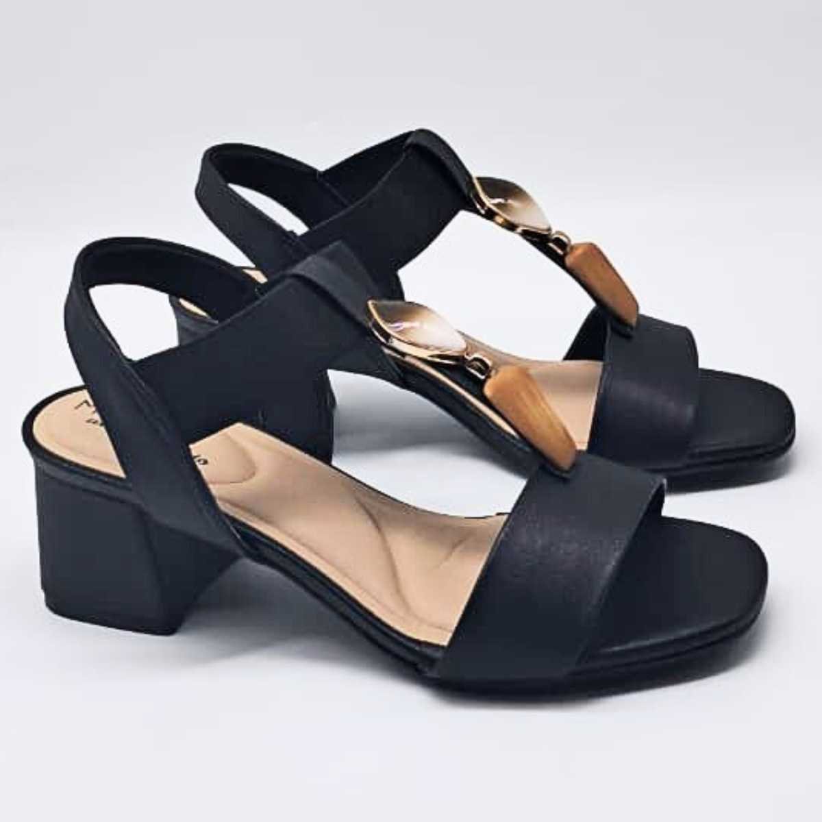 Sandália Feminina Modare Salto Quadrado Elástico 7172.113 Preto 3