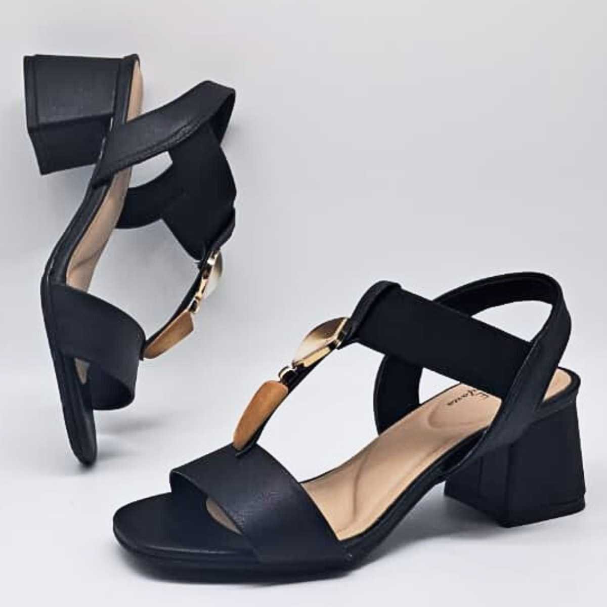 Sandália Feminina Modare Salto Quadrado Elástico 7172.113 Preto 5
