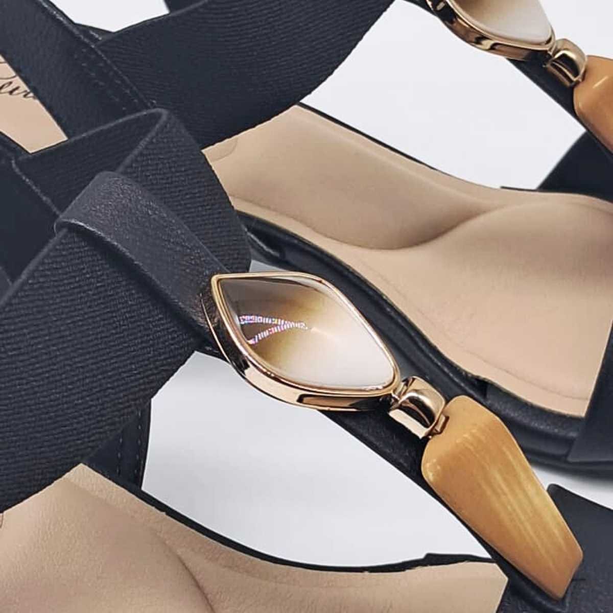 Sandália Feminina Modare Salto Quadrado Elástico 7172.113 Preto 6