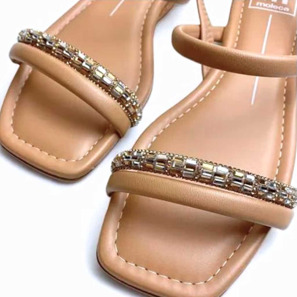 Sandália Feminina Moleca Rasteira Elastico 2 Tiras 5462.111 Nude 3