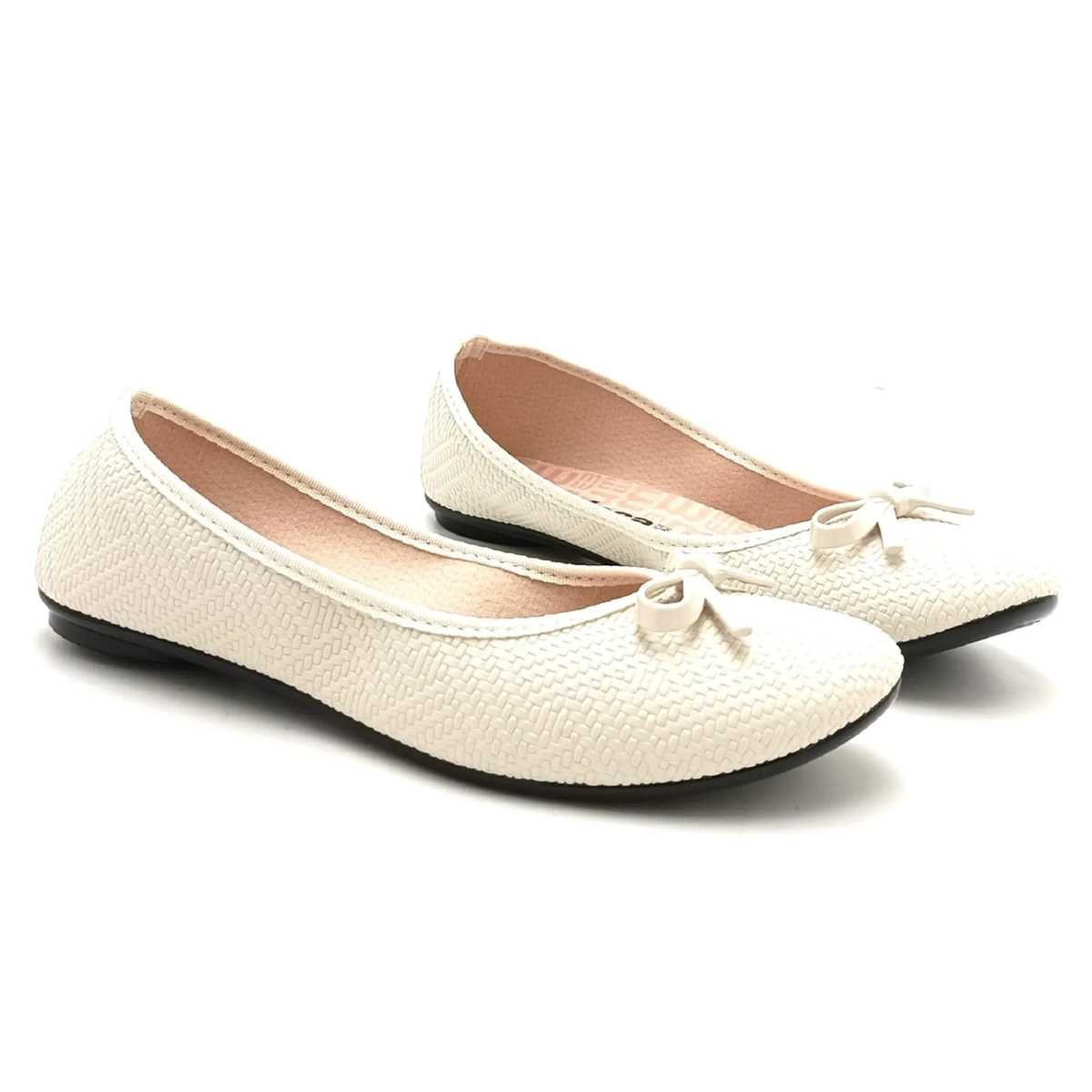 Sapatilha Feminina Moleca Laço Confy Leve Casual 5726.115 Branco 4