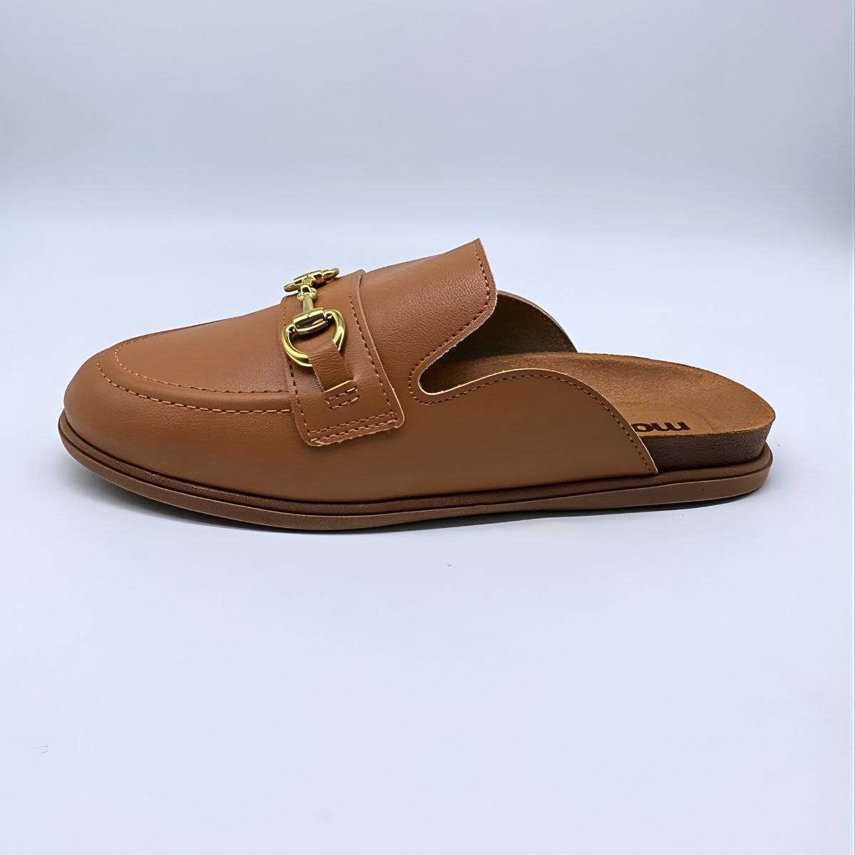 Sapato Feminino Moleca Mule Clog Social Fivela Leve 5826.101 Camel 3