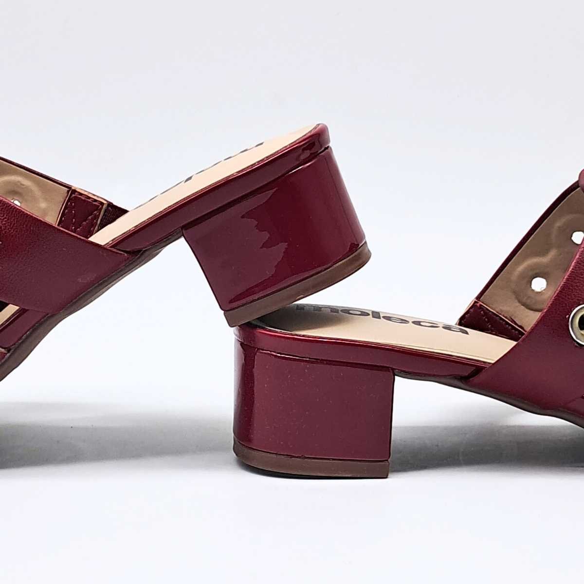 Sandália Feminina Moleca Tamanco Salto 5259.879 Vinho 5