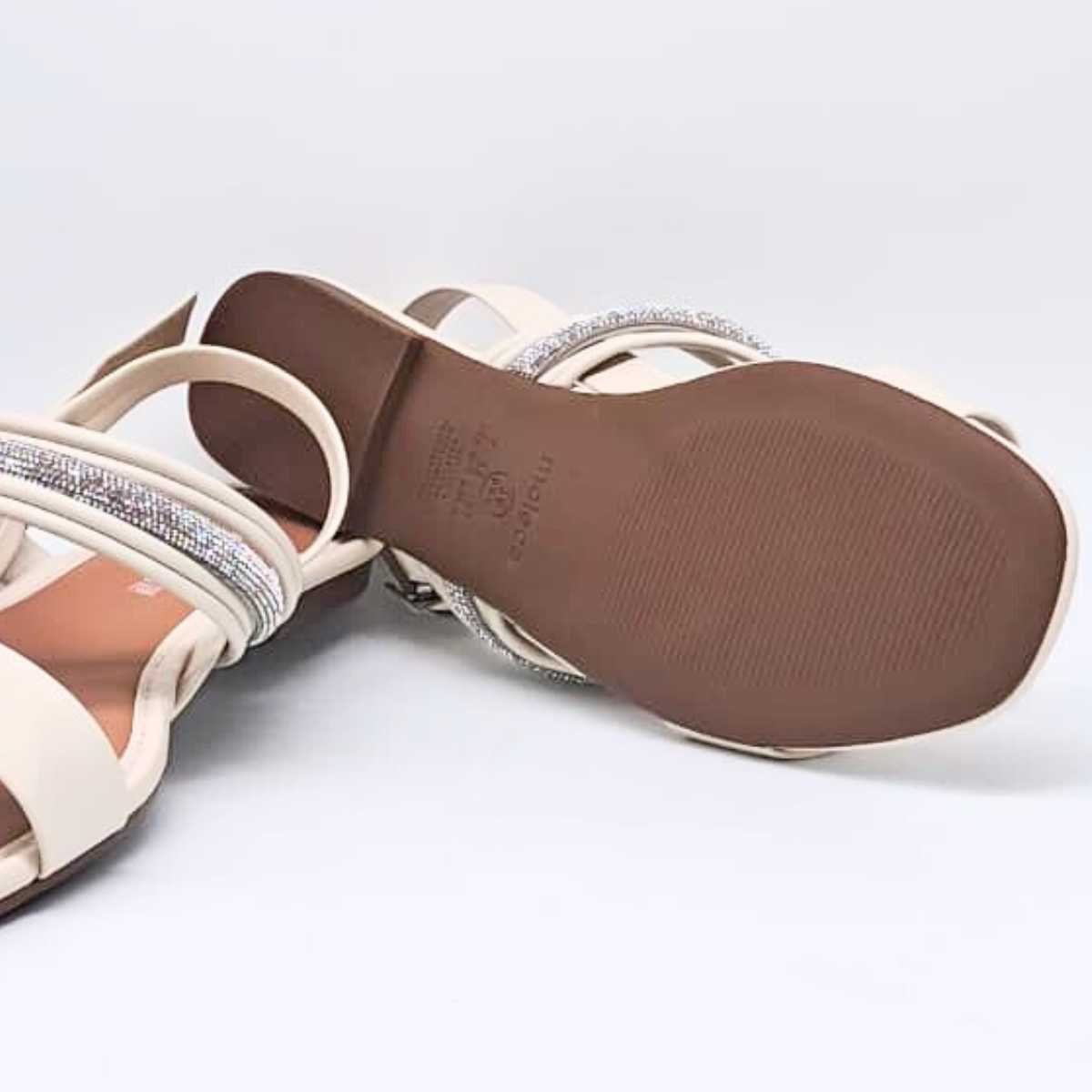 Sandália Feminino Moleca Rasteirinha Brilho Leve 5435.554 Branco 6