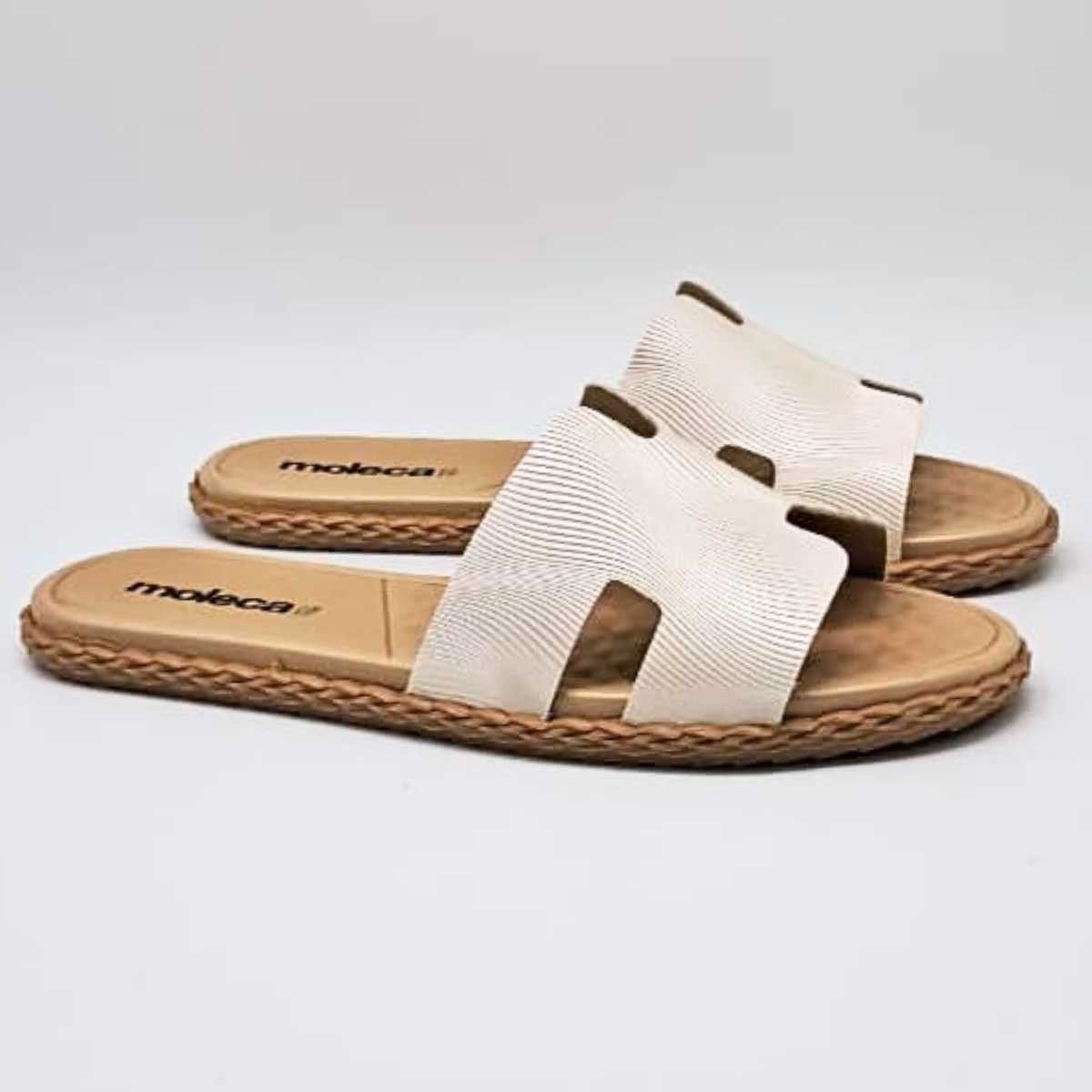 Sandália Feminina Moleca Rasteirinha Leve Casual 5452.253 Branco 4