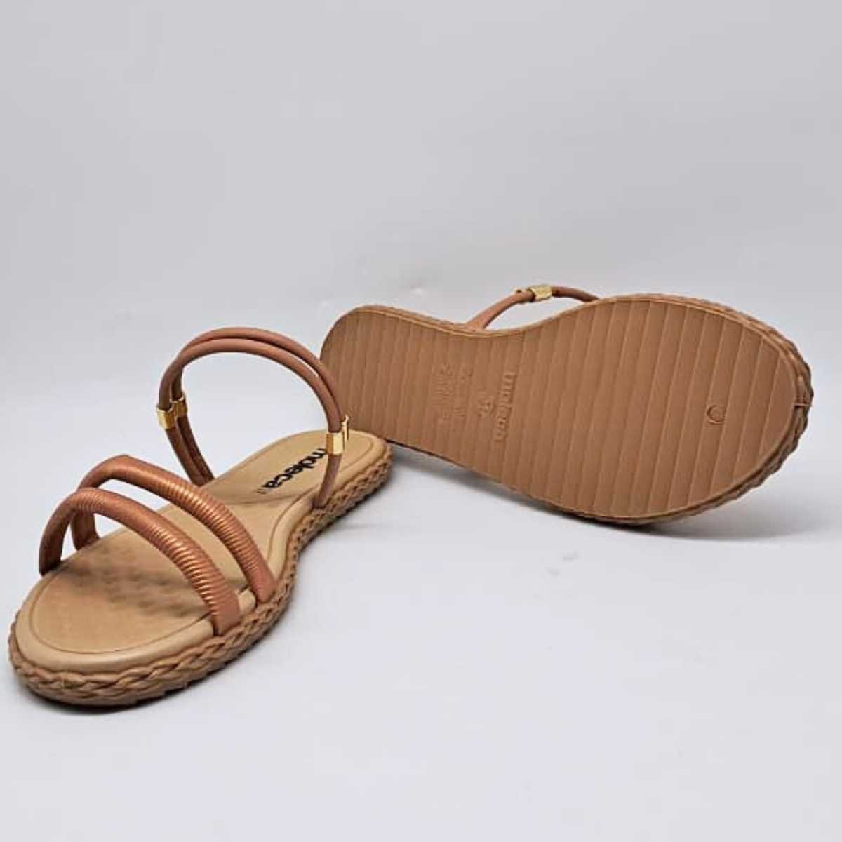Sandália Feminina Moleca Rasteirinha 2 Tiras Estilo 5452.230 Nude 6