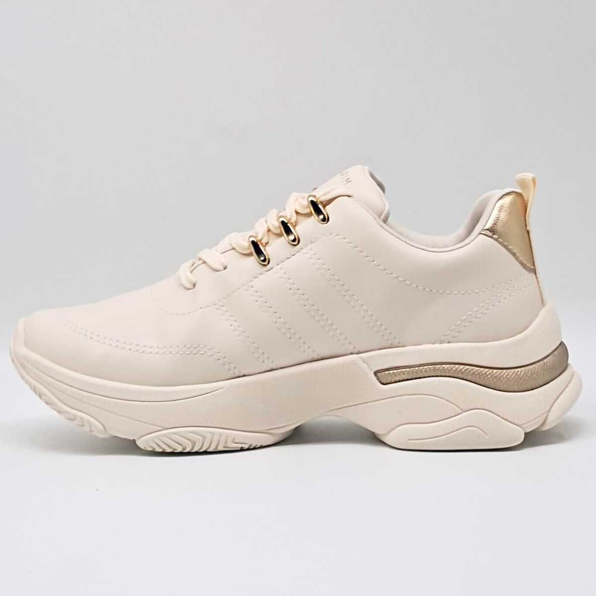 Tênis Feminino Ramarim Bipartido Estiloso Casual 25-74202 Bege 2