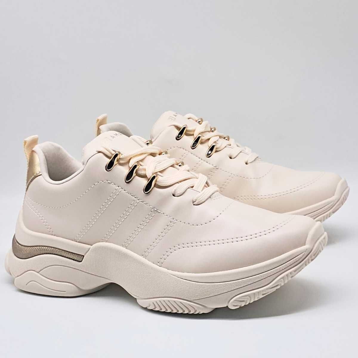 Tênis Feminino Ramarim Bipartido Estiloso Casual 25-74202 Bege 3