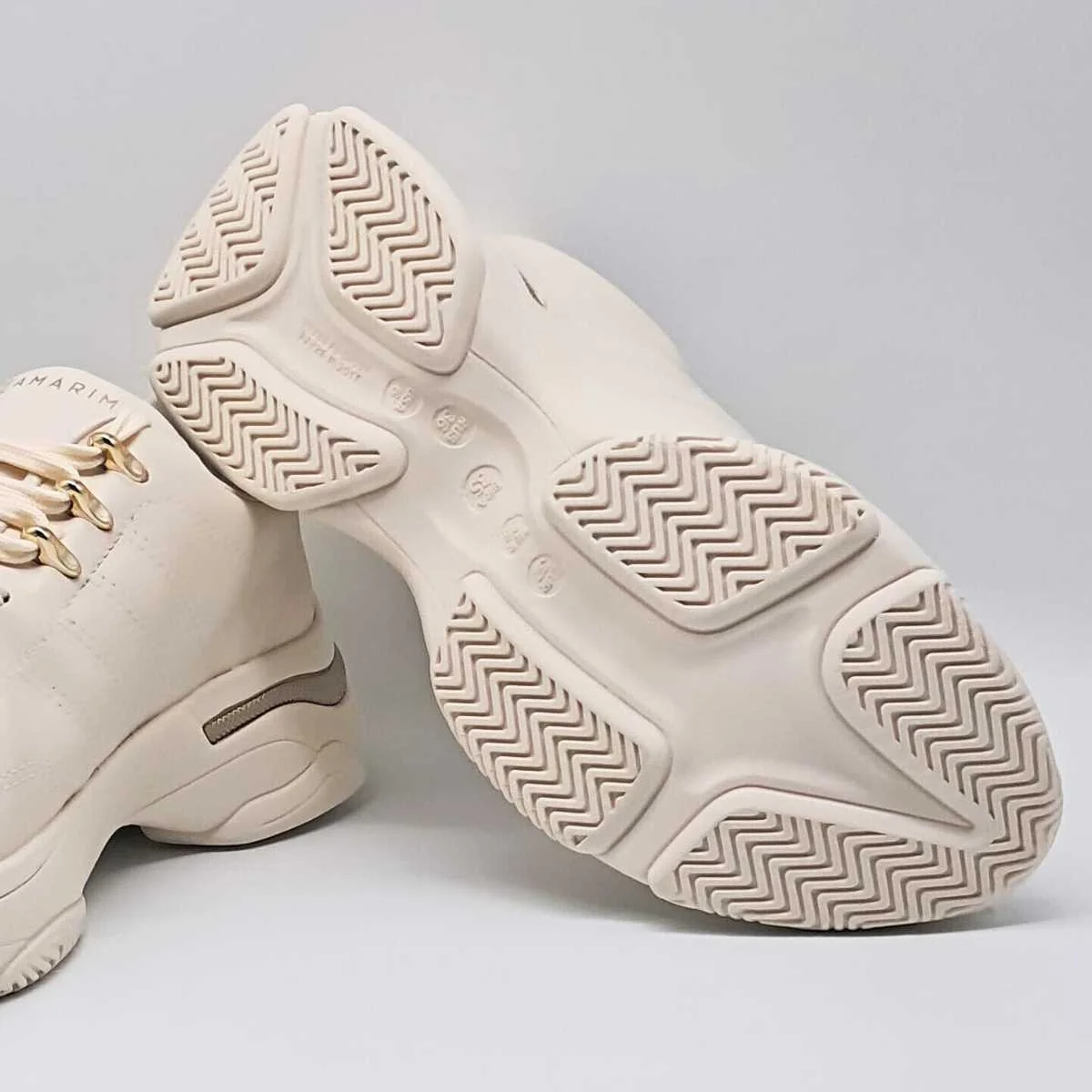 Tênis Feminino Ramarim Bipartido Estiloso Casual 25-74202 Bege 5