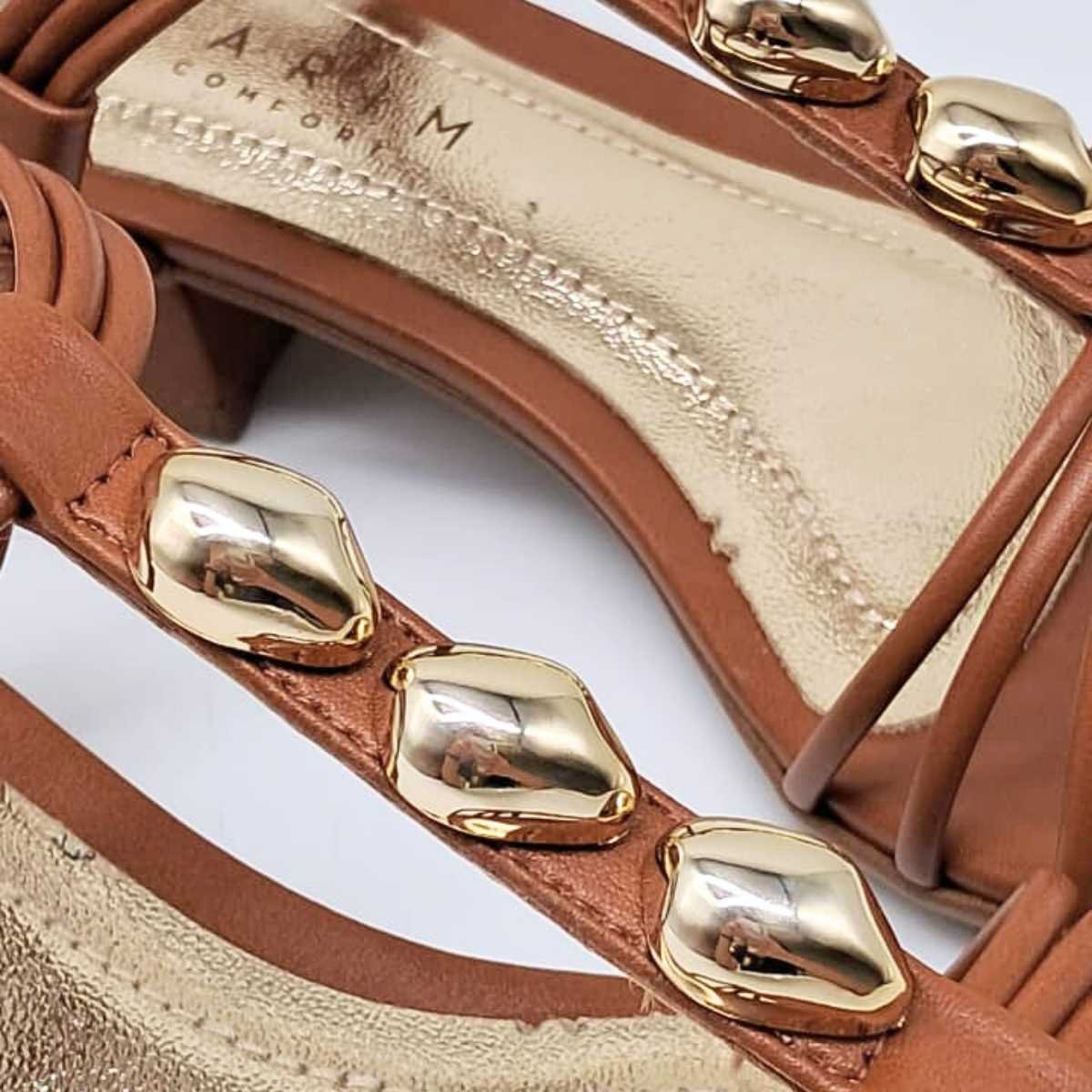 Sandália Feminina Ramarim Salto Baixo Estilo Leve 25-48203 Marrom 6