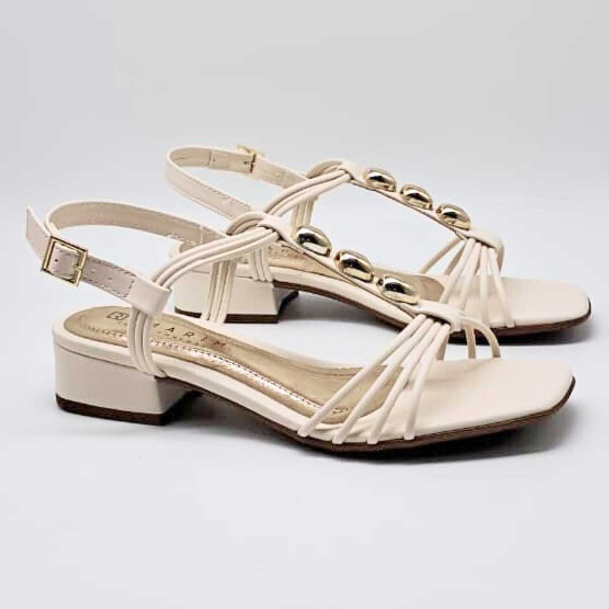Sandália Feminina Ramarim Salto Baixo Estilo Leve 25-48203 Coconut 4